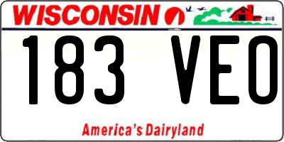 WI license plate 183VEO