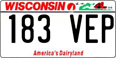 WI license plate 183VEP