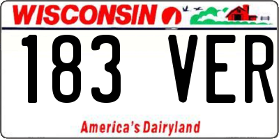 WI license plate 183VER