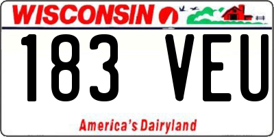 WI license plate 183VEU