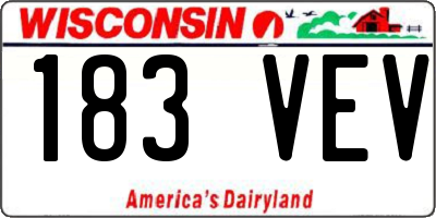 WI license plate 183VEV