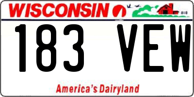 WI license plate 183VEW