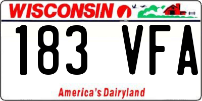 WI license plate 183VFA