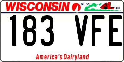 WI license plate 183VFE