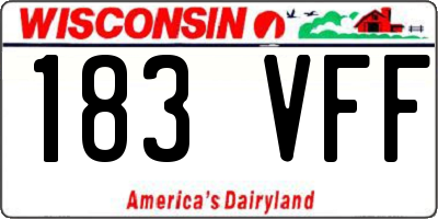 WI license plate 183VFF