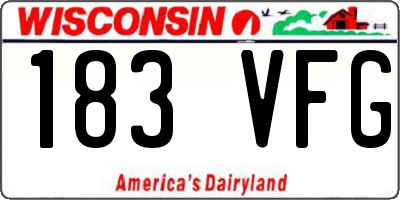 WI license plate 183VFG