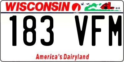 WI license plate 183VFM