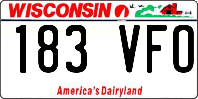 WI license plate 183VFO