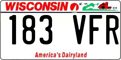 WI license plate 183VFR