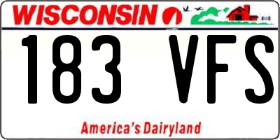 WI license plate 183VFS
