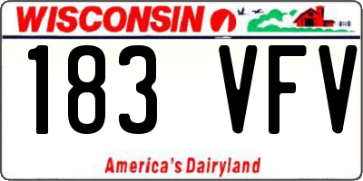 WI license plate 183VFV