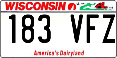 WI license plate 183VFZ