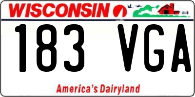 WI license plate 183VGA