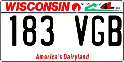 WI license plate 183VGB