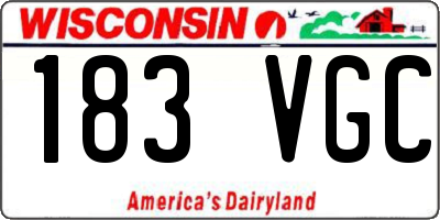 WI license plate 183VGC