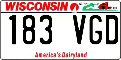 WI license plate 183VGD