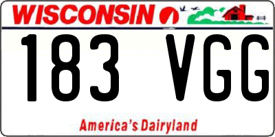WI license plate 183VGG