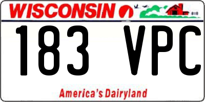 WI license plate 183VPC