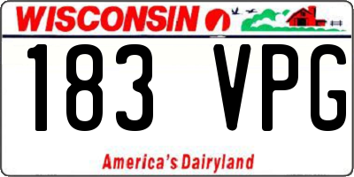 WI license plate 183VPG