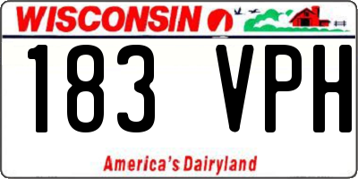 WI license plate 183VPH