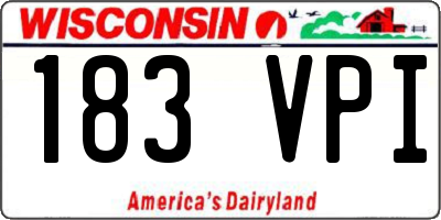 WI license plate 183VPI