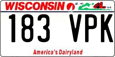 WI license plate 183VPK