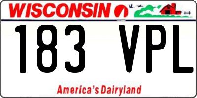 WI license plate 183VPL