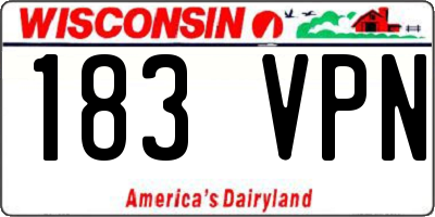 WI license plate 183VPN
