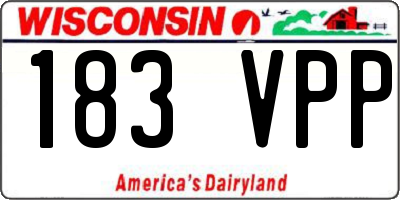 WI license plate 183VPP