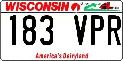 WI license plate 183VPR