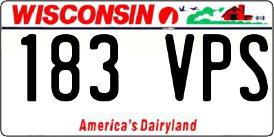 WI license plate 183VPS