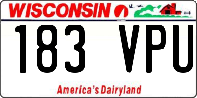 WI license plate 183VPU