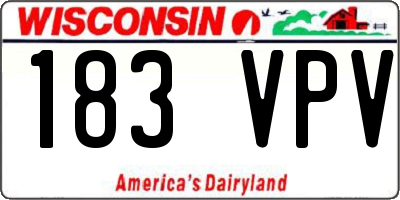 WI license plate 183VPV