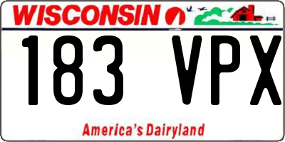 WI license plate 183VPX