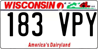 WI license plate 183VPY