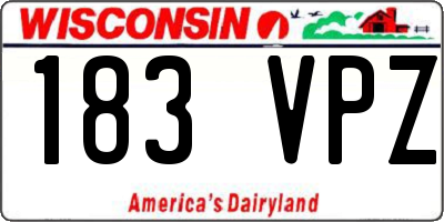 WI license plate 183VPZ