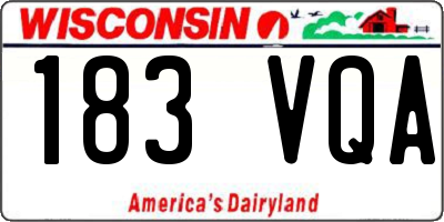 WI license plate 183VQA