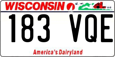 WI license plate 183VQE