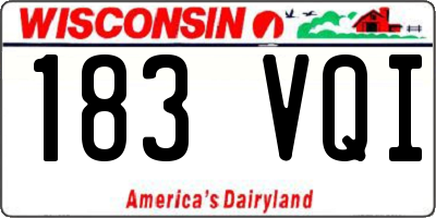 WI license plate 183VQI