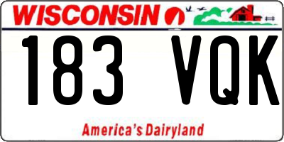 WI license plate 183VQK