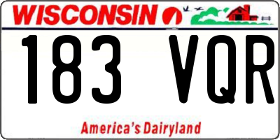 WI license plate 183VQR