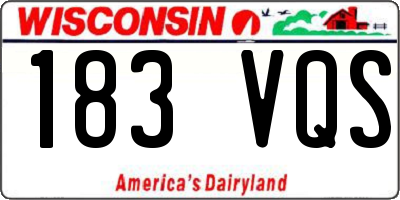 WI license plate 183VQS