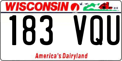 WI license plate 183VQU