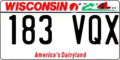 WI license plate 183VQX