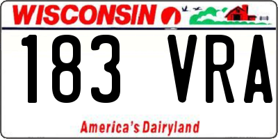WI license plate 183VRA