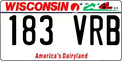 WI license plate 183VRB