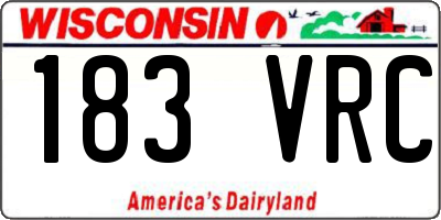 WI license plate 183VRC