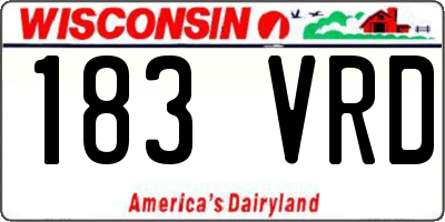 WI license plate 183VRD
