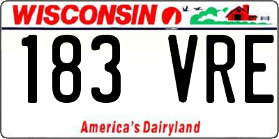 WI license plate 183VRE