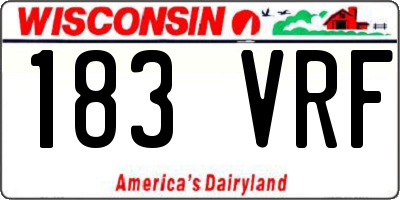 WI license plate 183VRF